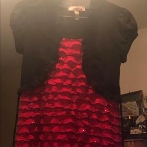 Speechless Red and Black Ruffle Girls Dress! XS